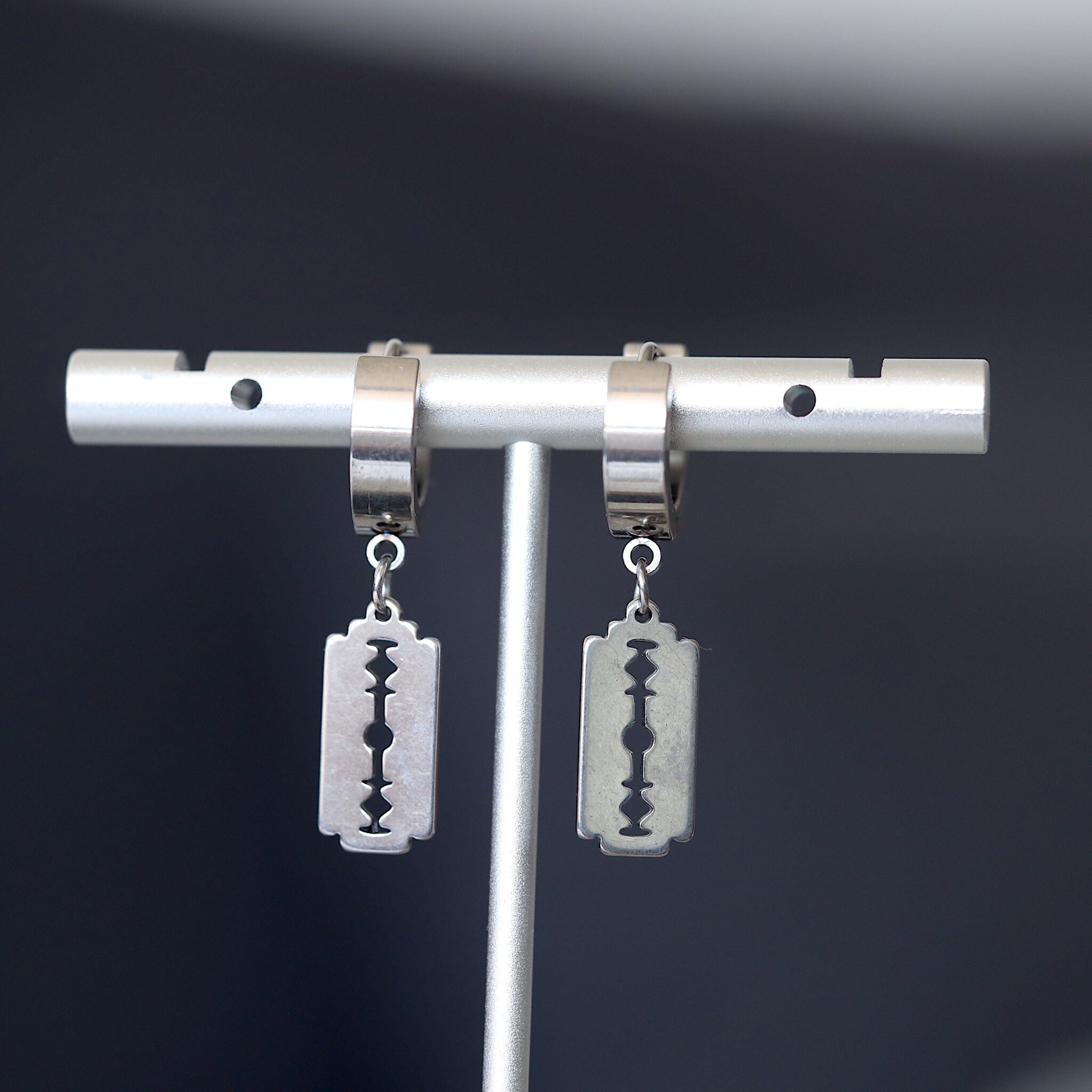 Razor Blade Earring Cool Earring Punk Earring Streetwear Etsy