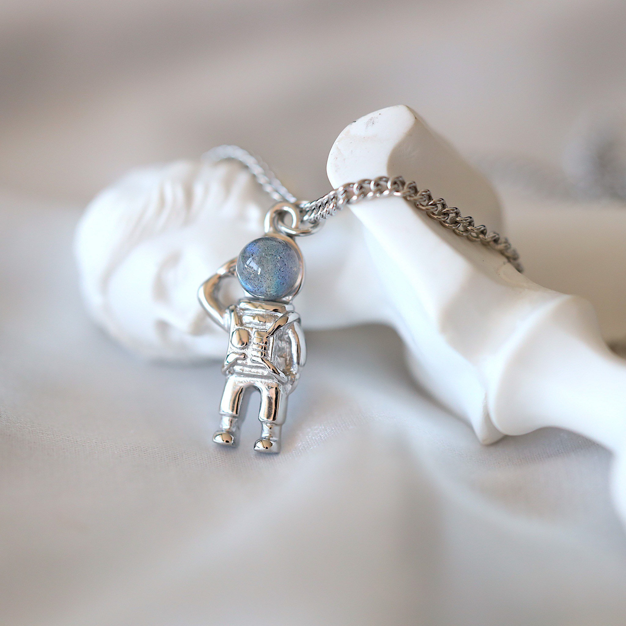 Sandistore125 Womens Long Necklace 2 Necklaces Astronaut Necklaces  Attracting Pendants Astronaut Other Pairing