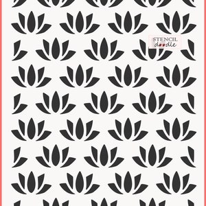 Lotus Flower Wall Stencil, Lotus Flower Arts and Crafts Stencil