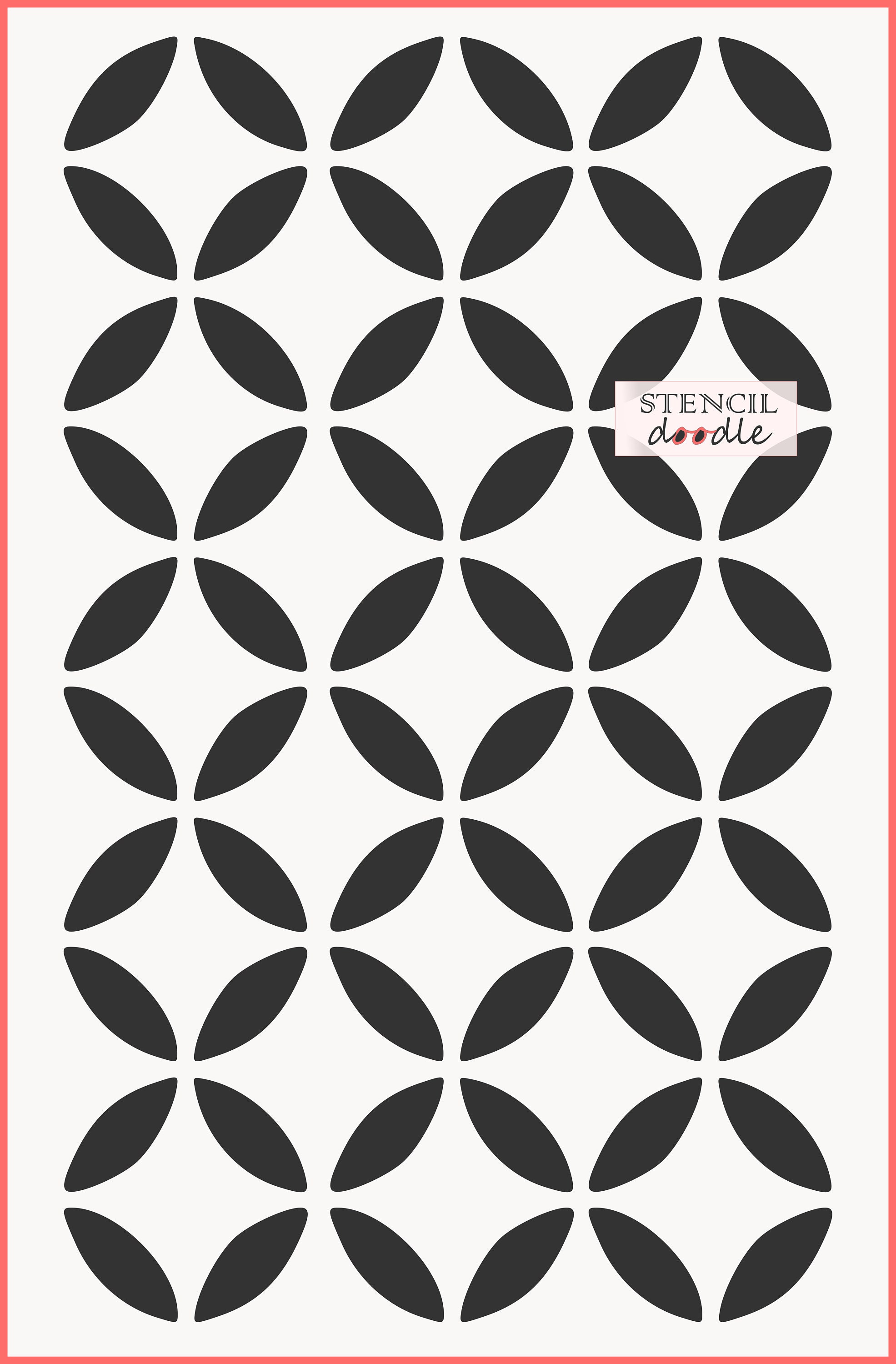 Geometric Circles Wall Stencil, Geometric Arts and Crafts Stencil, image size:1971x3000
