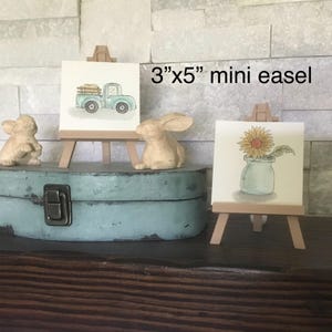 Mini tabletop easel, fold up design for miniature artwork display