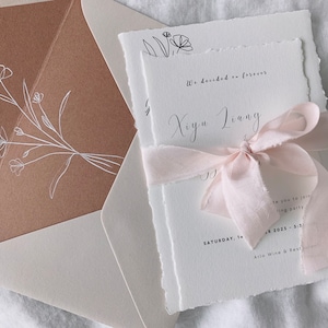 Ivory minimalist wedding invitation suite
