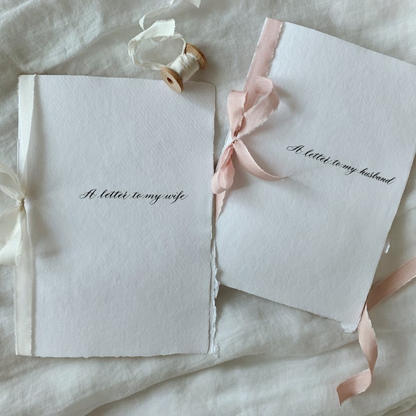 Livres de vœux personnalisés : cadeaux pour les couples | Vow Books Set avec ruban de soie | Livret de vœux de mariage | Souvenir de mariage sur mesure
