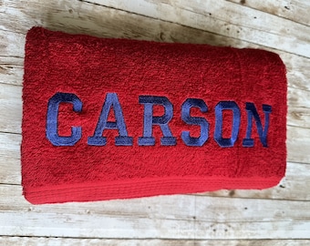 Personalized Bath Towel, Customized Embroidered Child's Towel, Bathroom Decor, Kids Towel with Name, College Dorm, Gift for Kids