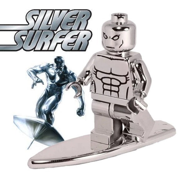 Fantastic Four Silver Surfer Metallic Chrome Mini Moc Building - Etsy