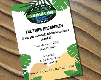 Survivor Birthday Invitation  - Instant Download Fully Editable 5" x 7"