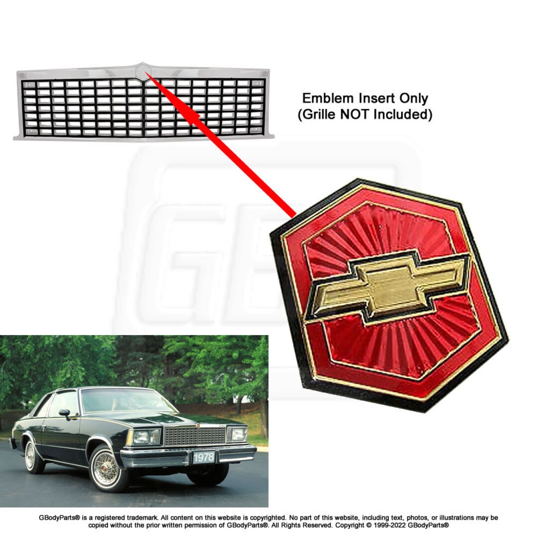 78 El Camino & Malibu Front Grille Grill Emblem Medallion Reproduction ...