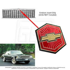 78 El Camino & Malibu Front Grille Grill Emblem Medallion Reproduction GM 459245