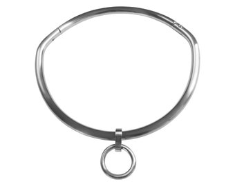 New Design 8mm Brushed Sating Curved Locking Eternity Collar Stainless Steel 24/7 Wear, Curved - Multiple Sizes Available