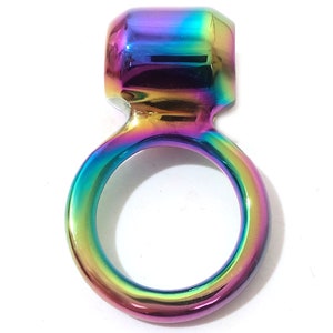 Rainbow Removable Ring for 6mm and 8mm Collars and Cuffs