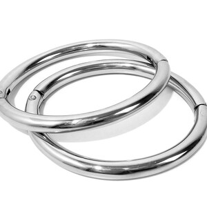 8mm Polished Permanent Anklet & Bracelet - Secure Hidden Screw, Elliptical Shape, Allen Drive Key, Custom Sizes - Stainless Steel Jewelry
