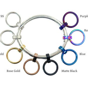 6mm O-Ring for 6mm Cuffs and Collars, Stainless Steel Slide-Over Ring in Multiple Colors