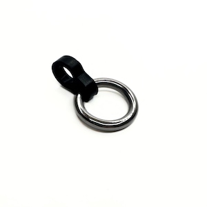 Black Rubber O-Ring for 6mm Cuffs and Collars - Removable ORing Stainless Steel O-Ring charm, O Ring, Slide Over Style Oring