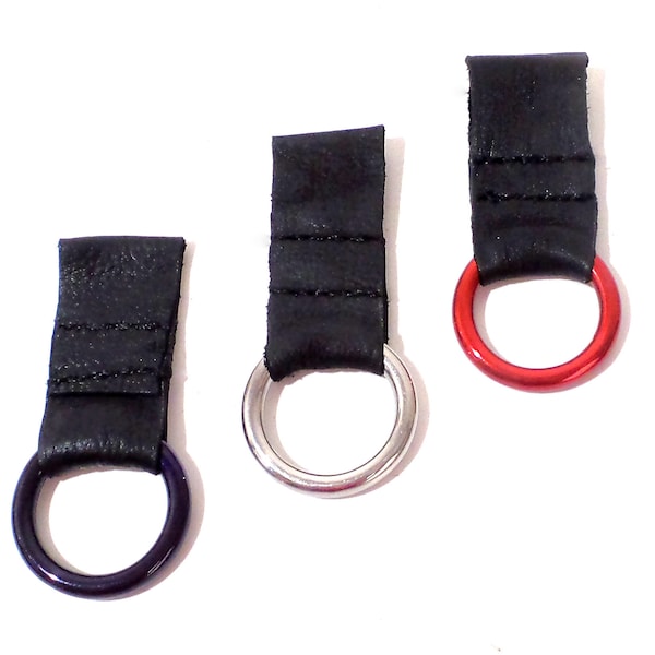 Longer Leather Removable O Ring Pendant for 6mm and 8mm Collars and Cuffs