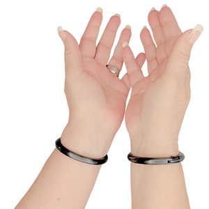 8mm Matte Black Locking Anklet or Bracelet - Stainless Steel with Allen Key, Acier Esclave Style, Multiple Sizes - Discreet & Secure Fit