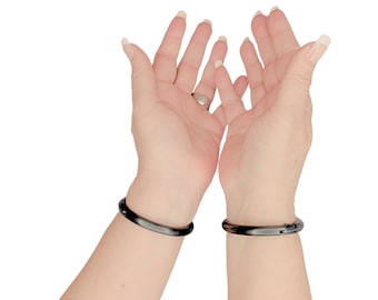 8mm Matte Black Locking Anklet or Bracelet - Stainless Steel with Allen Key, Acier Esclave Style, Multiple Sizes - Discreet & Secure Fit