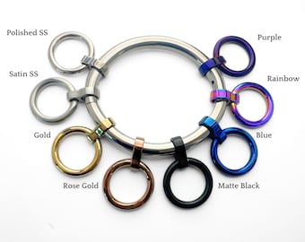 8mm O-Ring Multiple Colors Available Removable O Ring charm Stainless Steel Ring pendant, ORing, Slide Over Style Orings 8mm Cuffs Collars