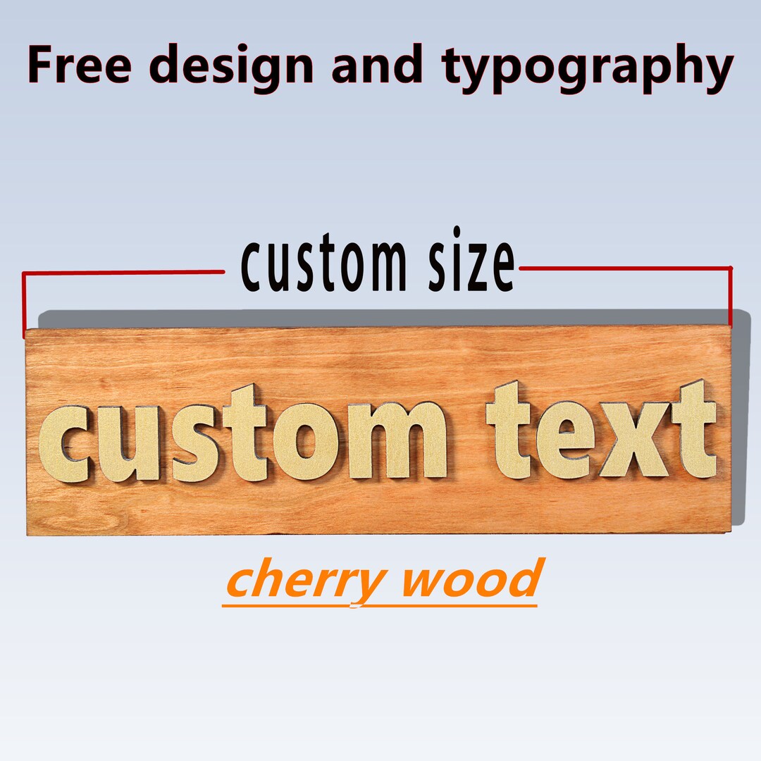 Custom Carved Solid Wood Sign, 3D Text Engraving and Cutting Home