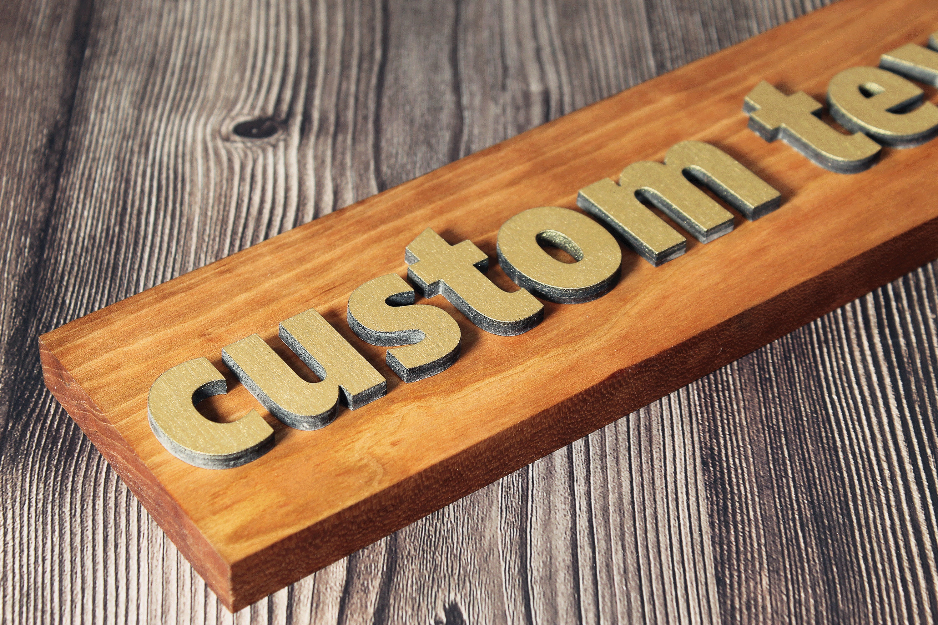 Custom Carved Solid Wood Sign, 3D Text Engraving and Cutting Home