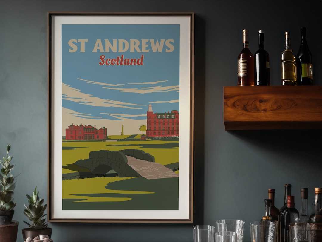 St Andrews Golf Print, Scotland Art, United States Poster, Minimalist ...