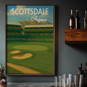 Scottsdale Golf Kunstdruck: Minimalistisches Arizona Reiseplakat