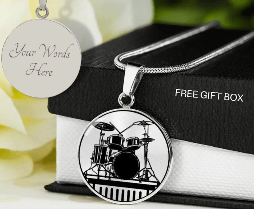 Drum Set Necklace Drummer Gift Drum Set Gift Men's Drum Etsy