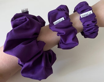 Dark Purple Scrunchie - Handmade Elastic Hair Tie