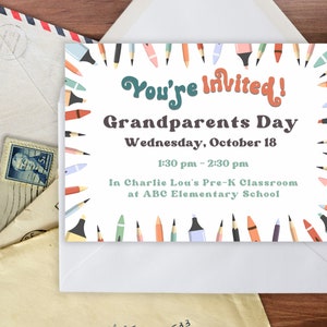 Invitación Día de los Abuelos - DESCARGA INSTANTE - Texto EDITABLE - Descarga Digital Imprimible