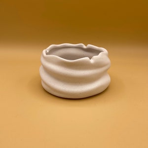 Neutral Speckled Organic Draped Ceramic Bowl Ashtray, Catch All, Trinket Dish
