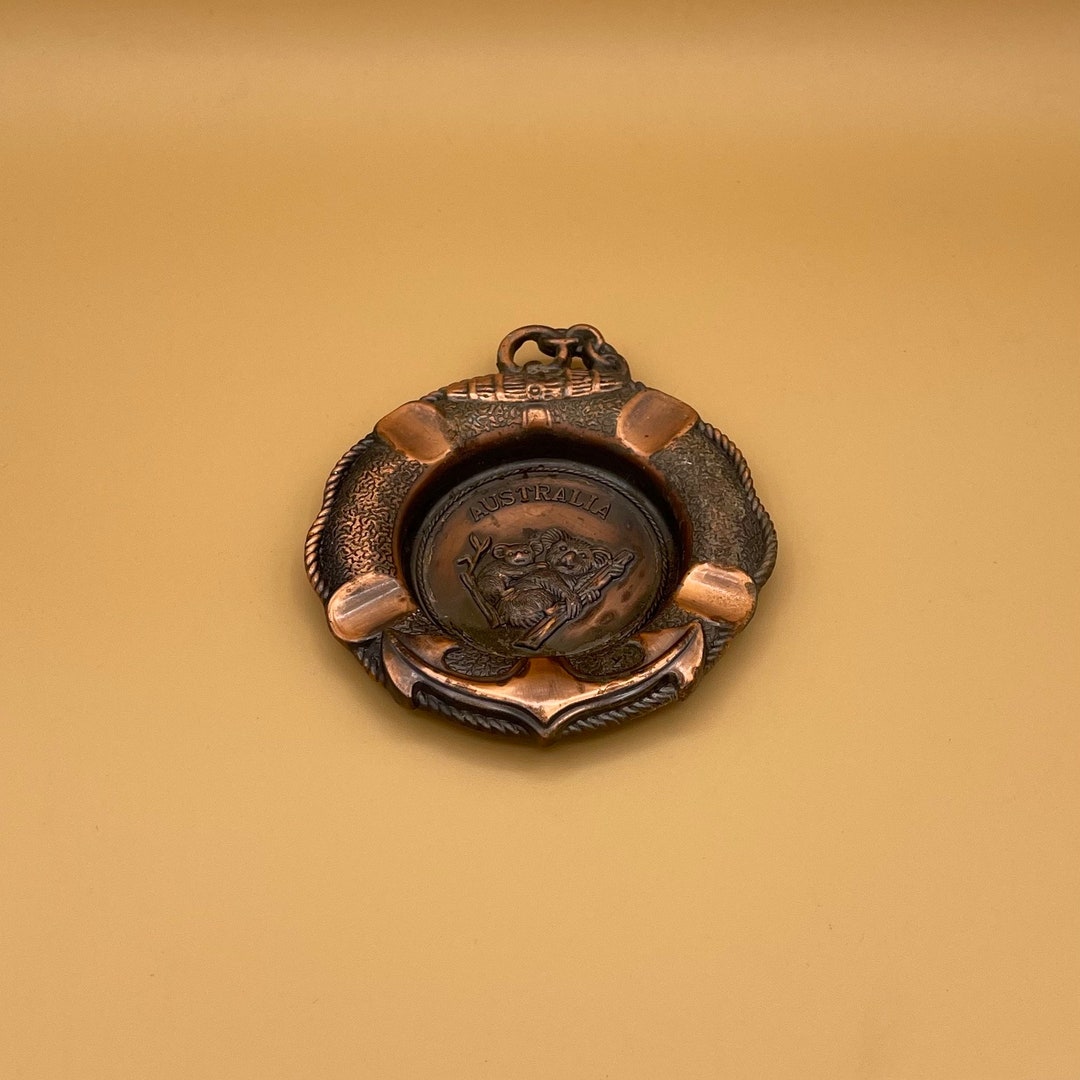 Vintage Souvenir Australia Koala Bear Copper Plated Metal Ashtray - Etsy