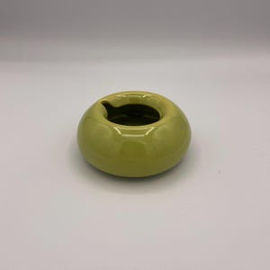 Unique Vintage Mid Century Modern Green Orb Ashtray | Small Glazed Ceramic Dish | Ceramic Smokers Dish | Retro Home Decor