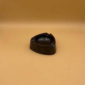 Vintage Inspired Mid Century Modern Retro Black Geometric Lightweight Plastic Ashtray