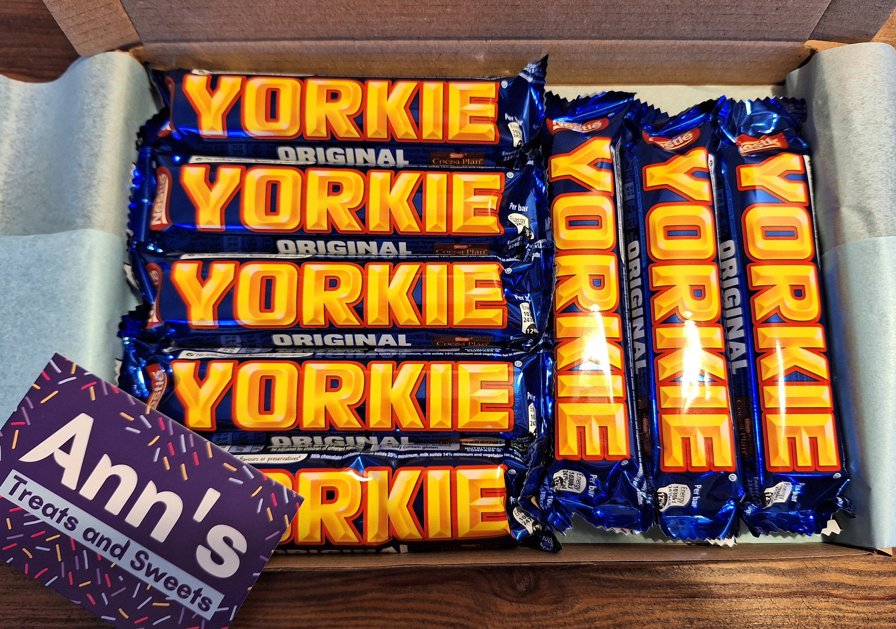Yorkie Chocolate Bar Gift Box Chocolate Hamper Personalised Card Just for You Birthday Present Hug in a Box Good Luck christmas Etsy UK