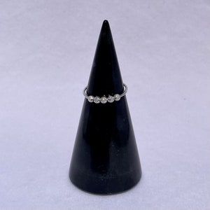 Sterling silver minimalist sparkle bead meditation fidget ring handmade