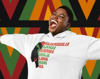 Habari Gani Hoodie, Kwanzaa Hoodie, Kwanzaa Priniciples Hoodie