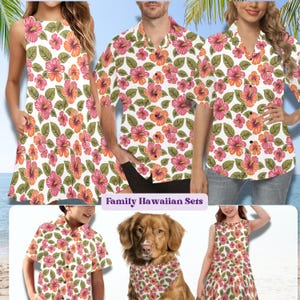 Matching Family Hawaiian Vacation Cruise Outfits, Floral Hawaiian, Hawaiian Dress, Friends Hawaiian, Family Trip, Plus Size Hawaiian, Luau