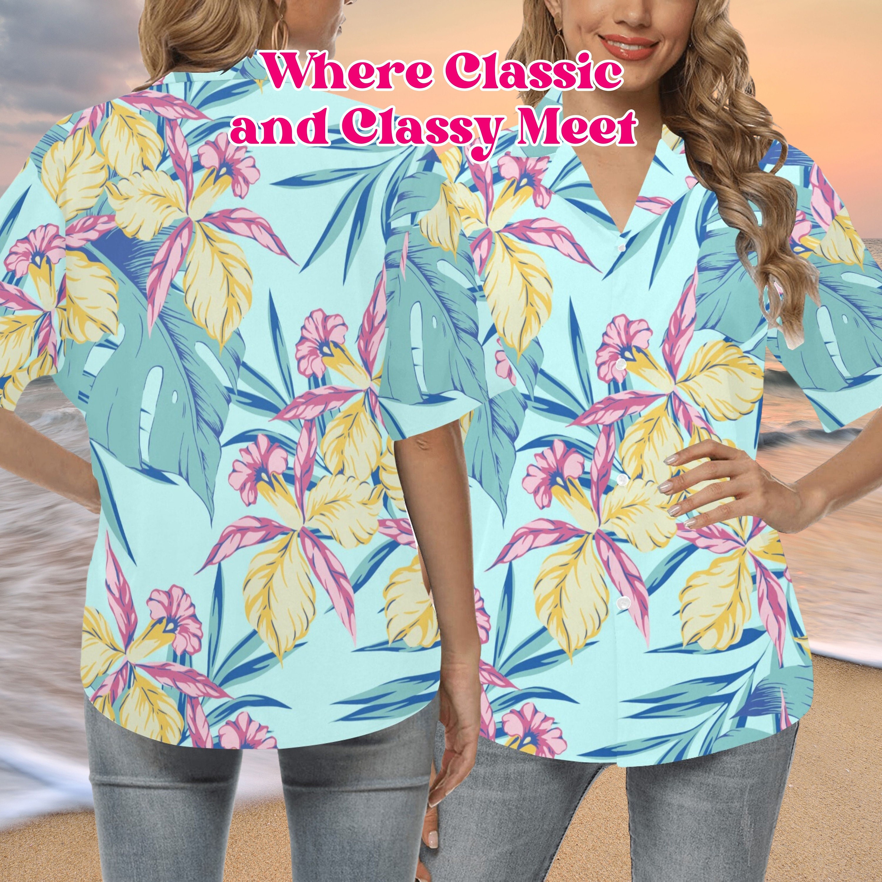 Matching Tropical Hawaiian Couple Family Shirt Floral A-line - Etsy