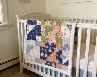 Kolekcja wydruków artystycznych Enchanted Blue-Tone Quilt, kocyk dla dziecka, przytulna, ciepła kołdra, narzuta na łóżko