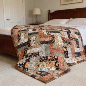 Enchanted Fall Comfort Blanket hand made quilt comforter duvet cover bedspread gift idea