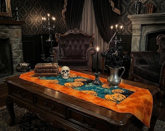 Handmade Fall & Halloween Table Runner Set gothic  table setting decor home decor accents kitchen dining room