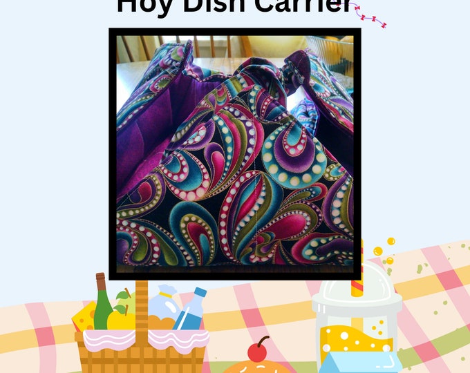 Featured listing image: Enchanting Picnic Delight - Vibrant Paisley Hot Dish Carrier and Kitchen Gift