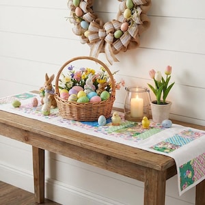 Whimsical Springtime Bliss: Reversible Easter Table Runner
