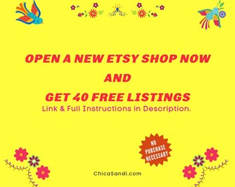 Get 40 Free Listings • Link in Description • NO Purchase Needed, Etsy Referral Link • For Opening a New Shop | Open Etsy Shop