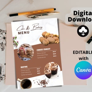 EDITIERBARE Bäckerei Template Design, Sweet Treat Flyer, Bäckerei Flyer, Bake Sale Flyer, Cookies Cupcakes Business Flyer, Cookies Menü