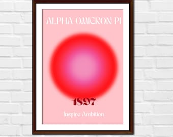 Alpha Omicron Pi Sorority Aura Printable Wall Art, aesthetic wall art, sorority merch, Alpha Omicron Pi merch