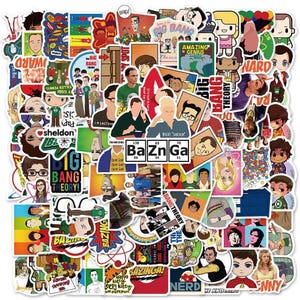 100Pcs/set Classic American TV Series The Big Bang Theory Stickers Pack,Christmas Favors,Waterproof DIY Creative Trunk Notebook Stickers
