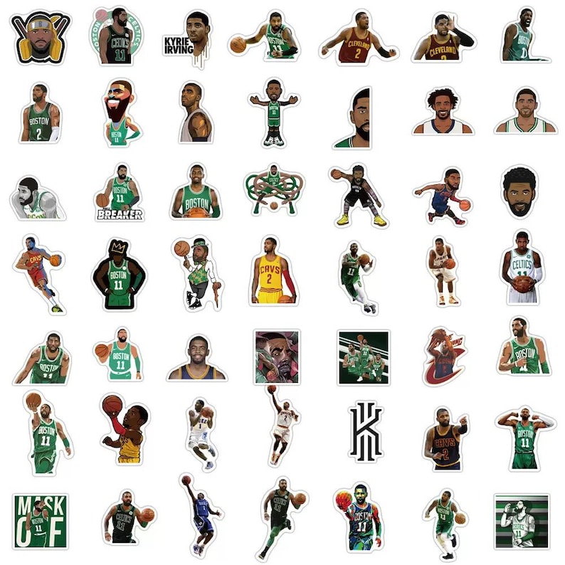 Basketball Superstar Stickers: Waterproof Vinyl Decals, Party Favors ...