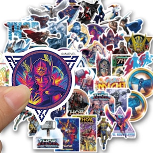 50 pezzi Thunder God, Winter Soldier, Falcon Adesivi Pack, Bomboniere per bambini, Adesivi creativi fai da te, Adesivi impermeabili per notebook e skateboard
