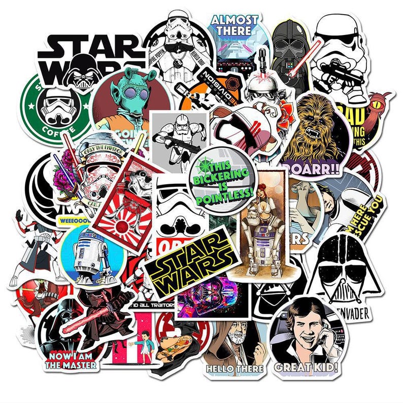 Starcade Sticker Cartoon Classic Movie Star Wars Stickers Pack: 50/100 Pcs Vinyl ...