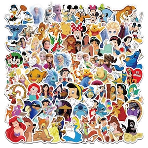 100 sztuk/zestaw Animacja kreskówkowa Mieszane naklejki, słodkie naklejki z księżniczkami z kreskówek, upominki świąteczne, wodoodporne naklejki na notes DIY